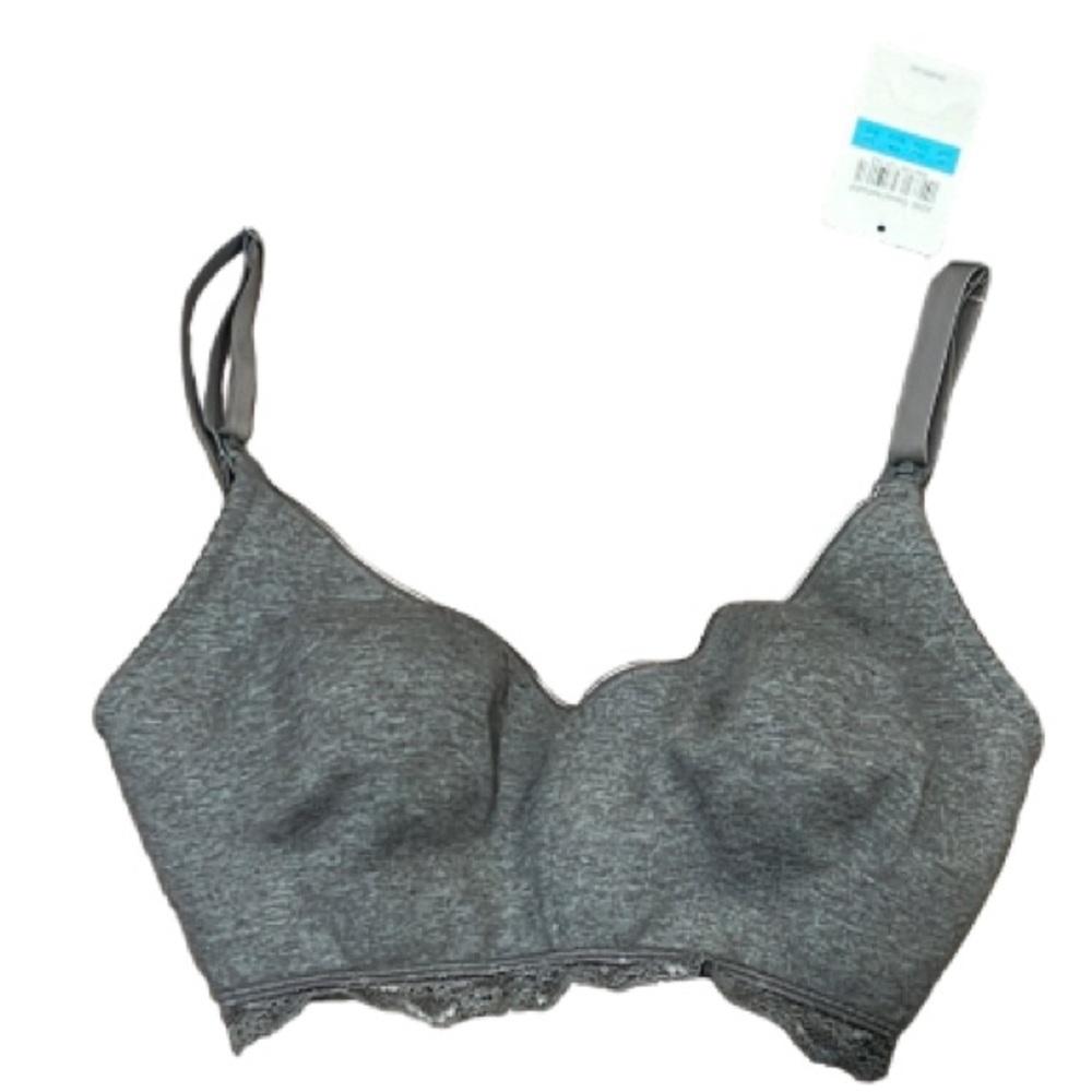Gray Women's Wireless Nursing Bra/Bralette - Picture 2 of 11